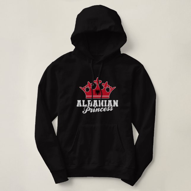 Albanian Princess Albanian Eagle Shqiponja Albania Hoodie (Design Front)