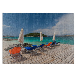 Albanian Riviera, Ksamil, town beachfront Cutting Board