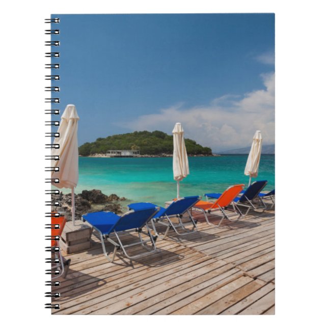 Albanian Riviera, Ksamil, town beachfront Notebook (Front)