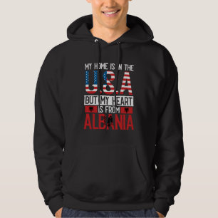 Albanian Roots American Flag Albania Heritage Hoodie
