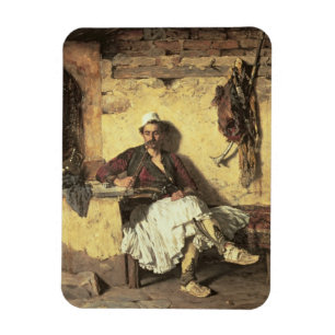 Albanian Sentinel Resting (Arnaueti) (oil on canva Magnet