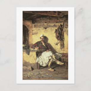 Albanian Sentinel Resting (Arnaueti) (oil on canva Postcard