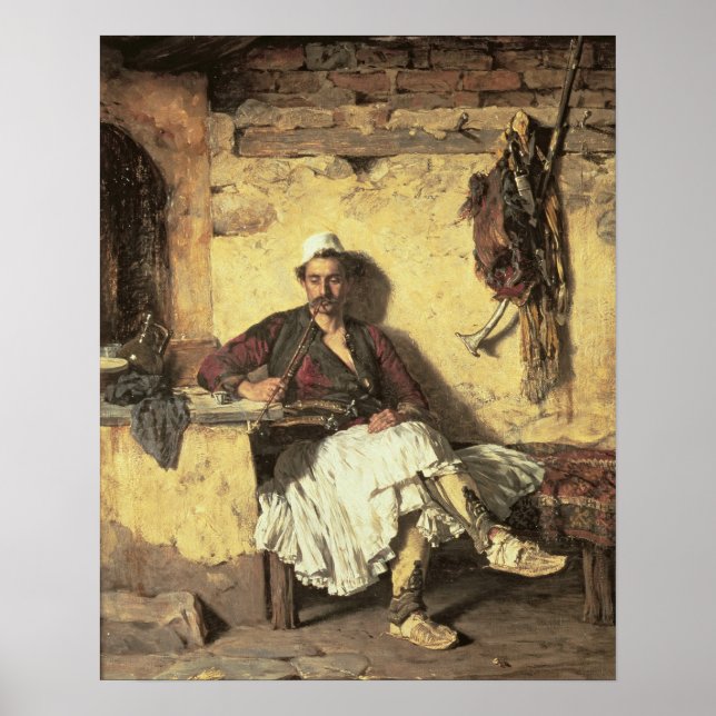 Albanian Sentinel Resting (Arnaueti) (oil on canva Poster (Front)