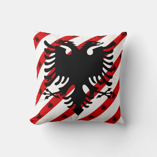Albanian stripes flag cushion (Front)