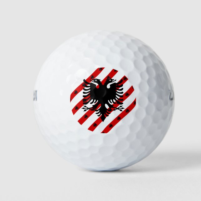 Albanian stripes flag golf balls (Front)