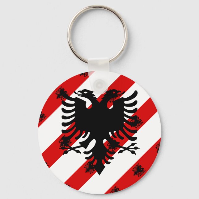 Albanian stripes flag key ring (Front)