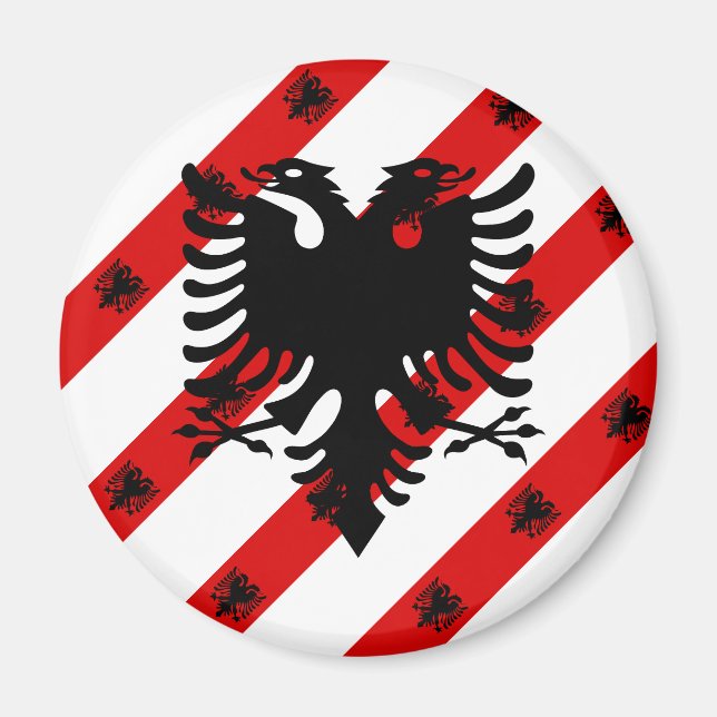 Albanian stripes flag magnet (Front)