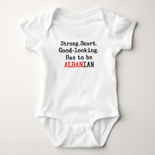 albanian strong baby bodysuit