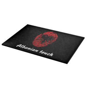 Albanian touch fingerprint flag cutting board