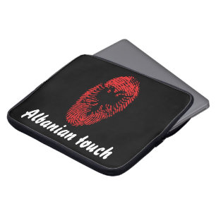 Albanian touch fingerprint flag laptop sleeve