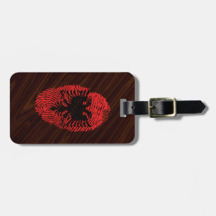 Albanian touch fingerprint flag luggage tag