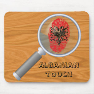 Albanian touch fingerprint flag mouse pad