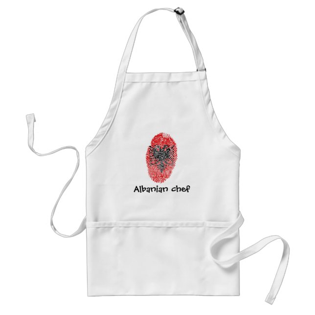 Albanian touch fingerprint flag standard apron (Front)