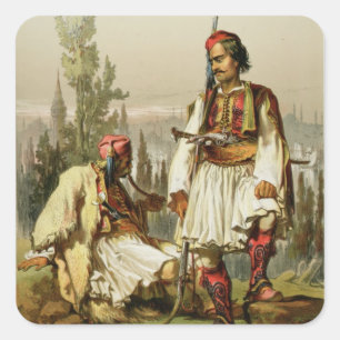 Albanians, mercenaries in the Ottoman army, pub. b Square Sticker