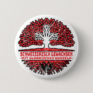 Albanien Albanisch Schweizer Schweiz Baum Wurzel 6 Cm Round Badge
