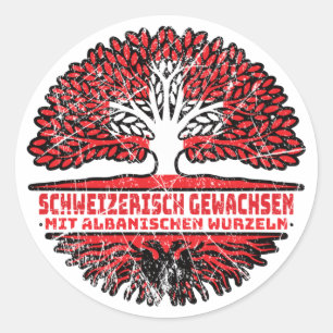 Albanien Albanisch Schweizer Schweiz Baum Wurzel Classic Round Sticker