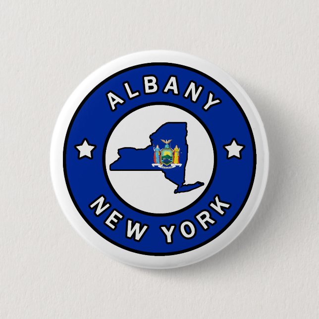 Albany New York 6 Cm Round Badge (Front)