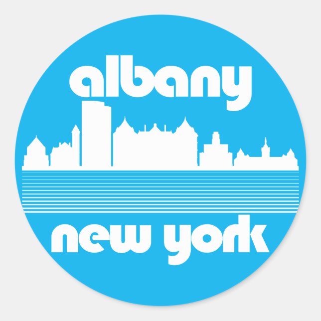 Albany New York Classic Round Sticker (Front)