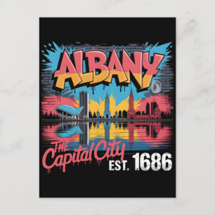 Albany New York Graffiti Mural Street Art Design Holiday Postcard