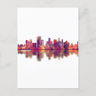 Albany New York Skyline Invitation Postcard