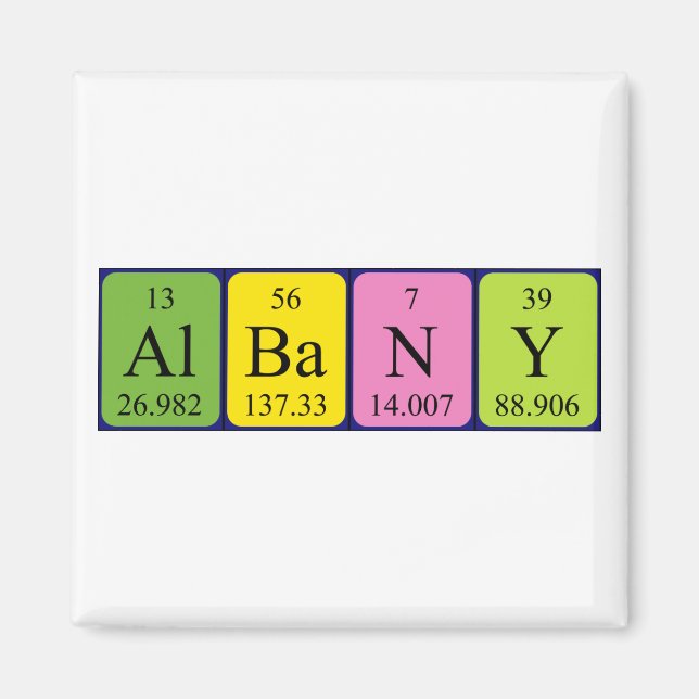 Albany periodic table name magnet (Front)