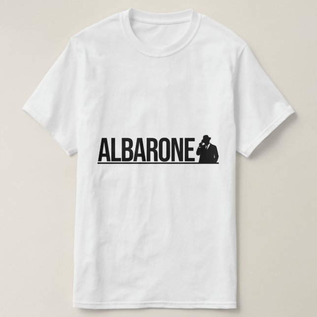 Albarone Gangster Silhouette Graphic - black  T-Shirt (Design Front)