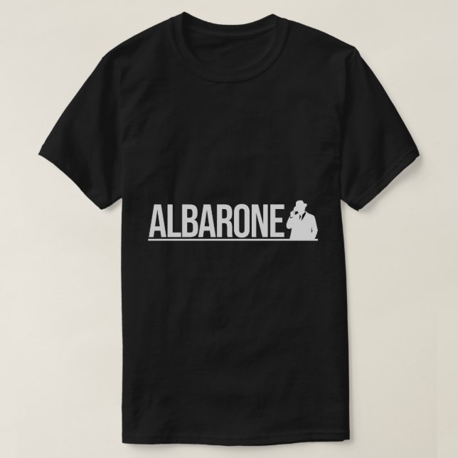 Albarone Gangster Silhouette Graphic - White T-Shirt (Design Front)