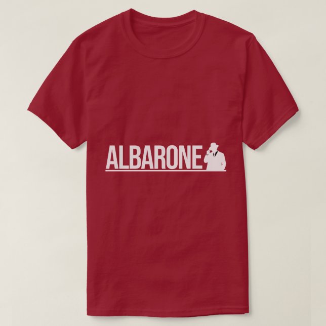 Albarone Gangster Silhouette Graphic - White T-Shirt (Design Front)