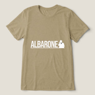 Albarone Gangster Silhouette Graphic - White Tri-Blend Shirt