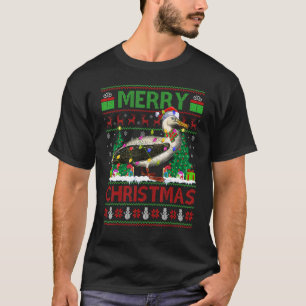 Albatross Bird Xmas Lights Ugly Albatross Christ T-Shirt