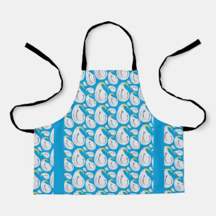 Albatross Blue, White, Grey, Yellow Kids Apron
