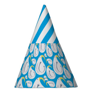 Albatross Blue Yellow White Grey Party Hat