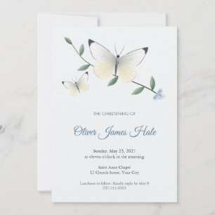 Albatross Butterfly Christening Invitation