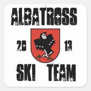 albatross ski team square sticker