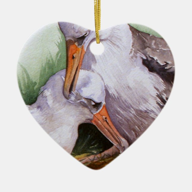 Albatrosses in Love Valentine Ornament (Front)