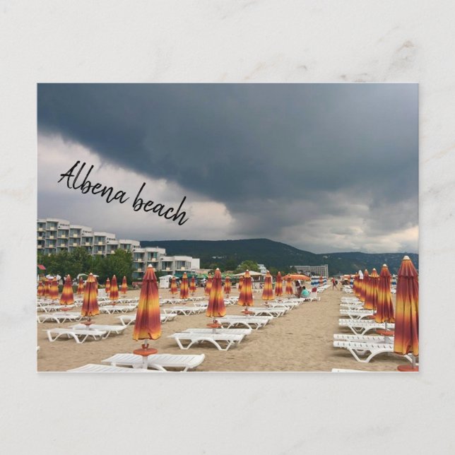 Albena beach, Bulgaria postcard (Front)