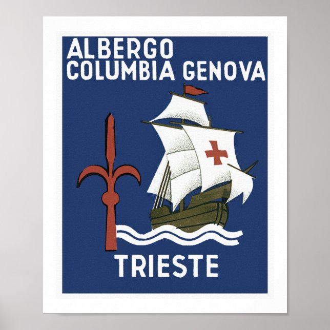 Albergo Columbia Genoa ~ Trieste Poster (Front)