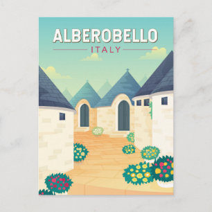 Alberobello Italy  Travel Art Vintage Postcard