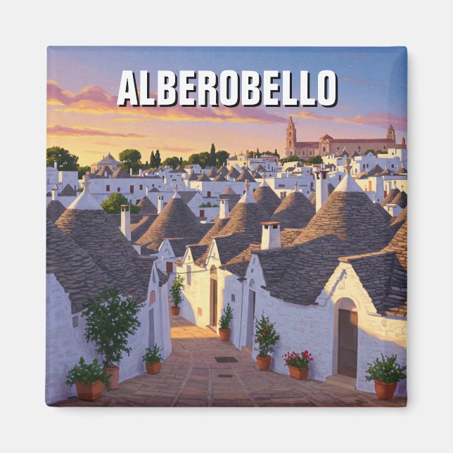 Alberobello Italy Trulli houses Travel Magnet (Front)