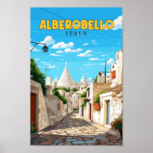 Alberobello Spain Travel Art Vintage Poster
