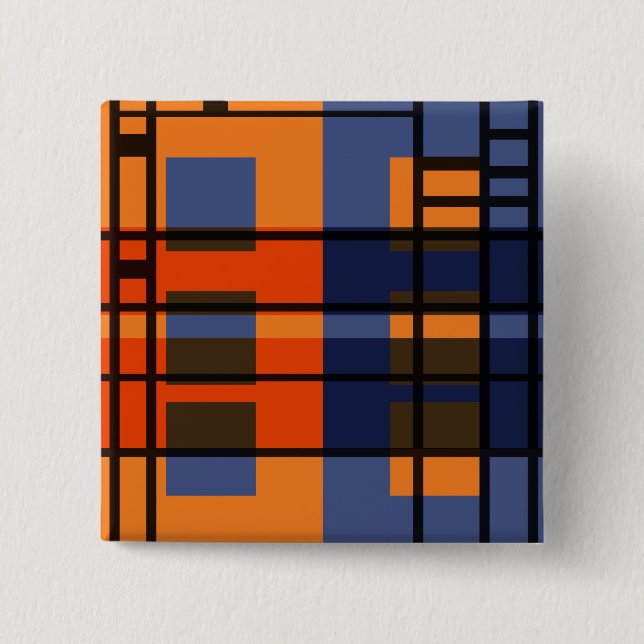 Albers & Mondrian 15 Cm Square Badge (Front)