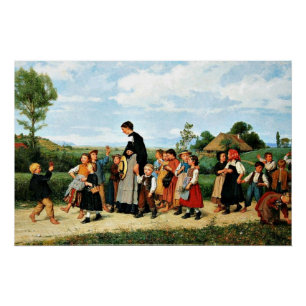 Albert Anker - Der Schulspaziergang Poster