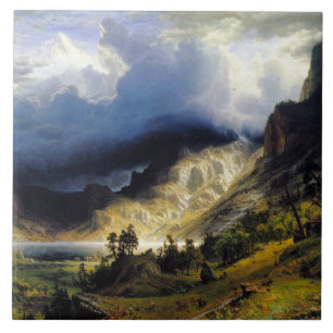 Albert Bierstadt A Storm in the Rocky Mountains  Ceramic Tile