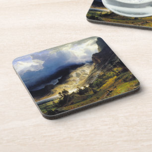 Albert Bierstadt A Storm in the Rocky Mountains Coaster
