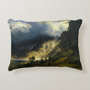 Albert Bierstadt - A Storm in the Rocky Mountains Decorative Cushion