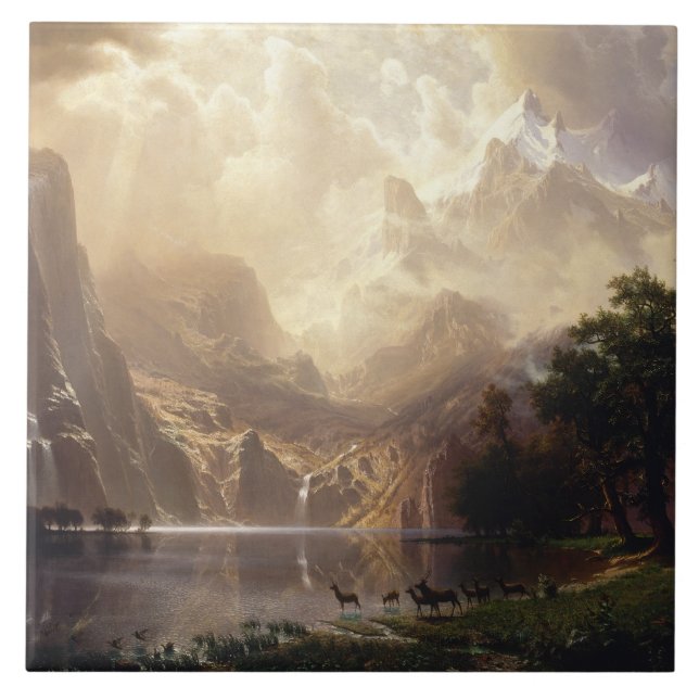 Albert Bierstadt - Among the Sierra Nevada Ceramic Tile (Front)