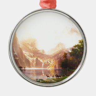 Albert Bierstadt Among the Sierra Nevada Metal Ornament