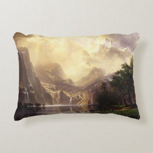 Albert Bierstadt Among the Sierra Nevada Mountains Decorative Cushion