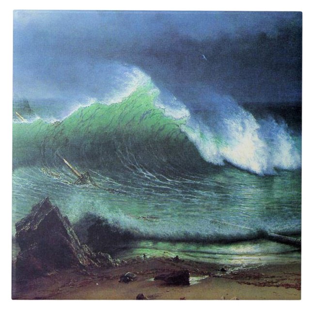 Albert Bierstadt, Emerald Sea Ceramic Tile (Front)