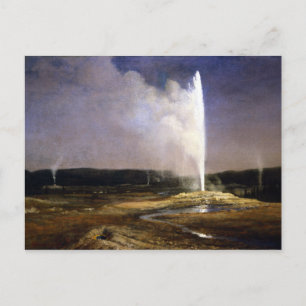 Albert Bierstadt Geysers in Yellowstone Postcard